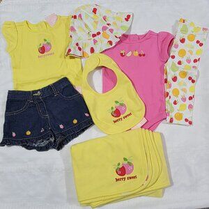 Gymboree Berry Sweet NWT 3-6 month Lot Blanket Bib Hat Bodysuits Pants Shorts